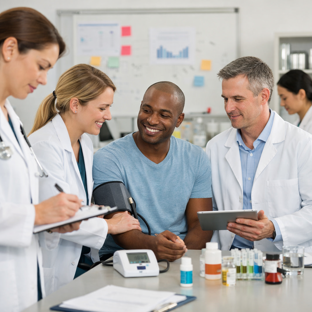 Clinical Trial Participants in Lab Coats-1